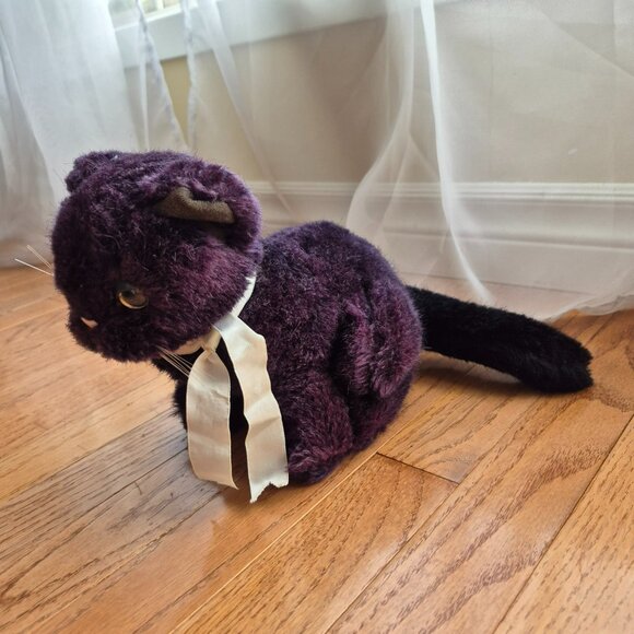 Ganz bros Vintage 1985 Plush Purple Cat Heritage Collection Stuffed Animal - Picture 1 of 15